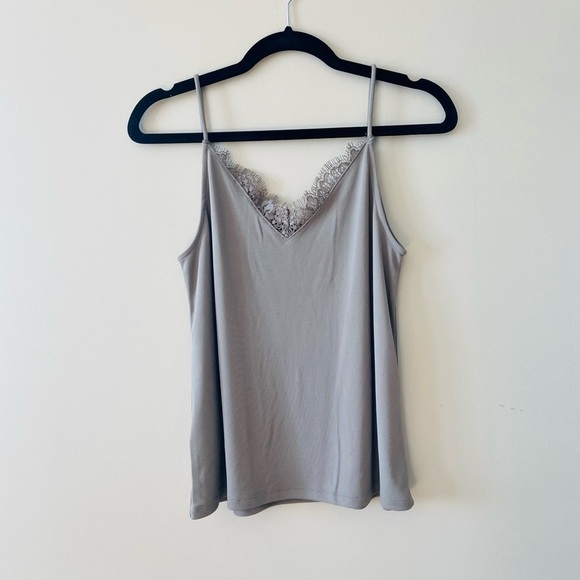 H&M Lace-trimmed Camisole Top Women's Grey Size Small NEW - Picture 5 of 9